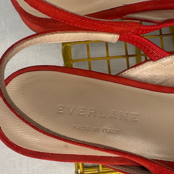 Everlane Red Suede Slingback Flats - Picture 8 of 9